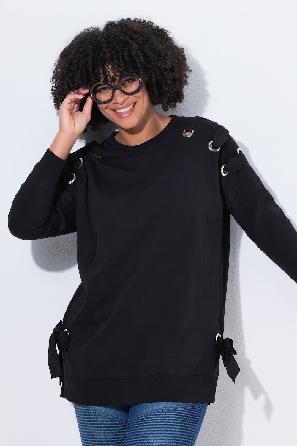 Große Größen Sweatshirt, Damen, schwarz, Größe: 44, Baumwolle, Angel of Style Große Größen Sweatshirt, Damen, schwarz, Größe: 44, Baumwolle, Angel of Style von Angel of Style