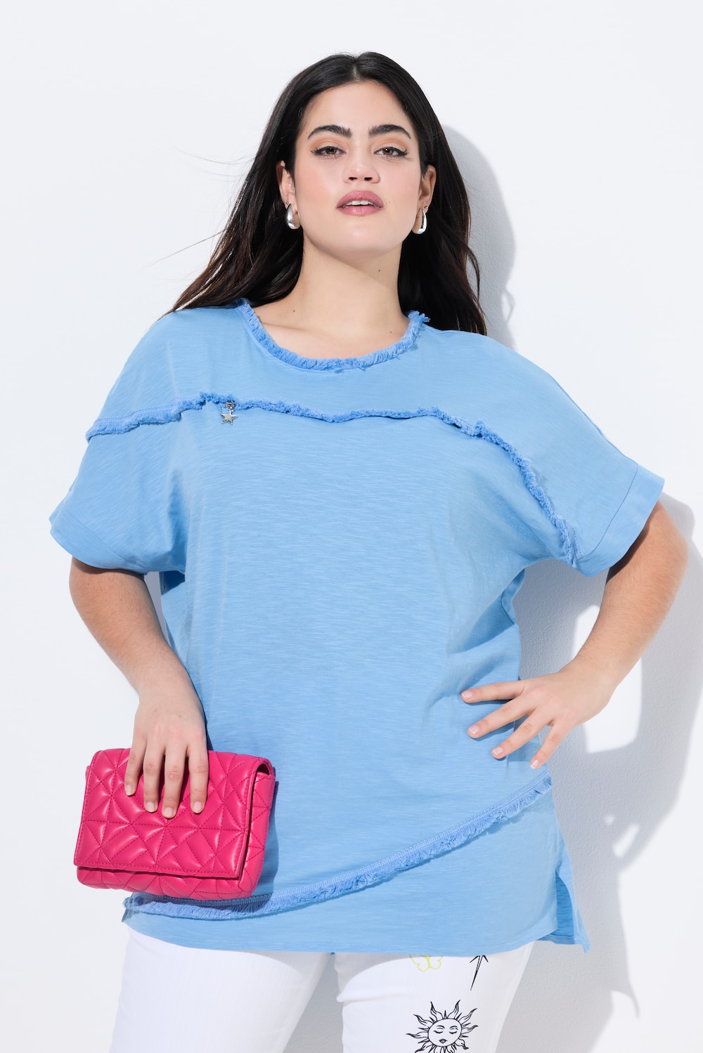 Große Größen T-Shirt, Damen, blau, Größe: 48, Baumwolle, Angel of Style von Angel of Style