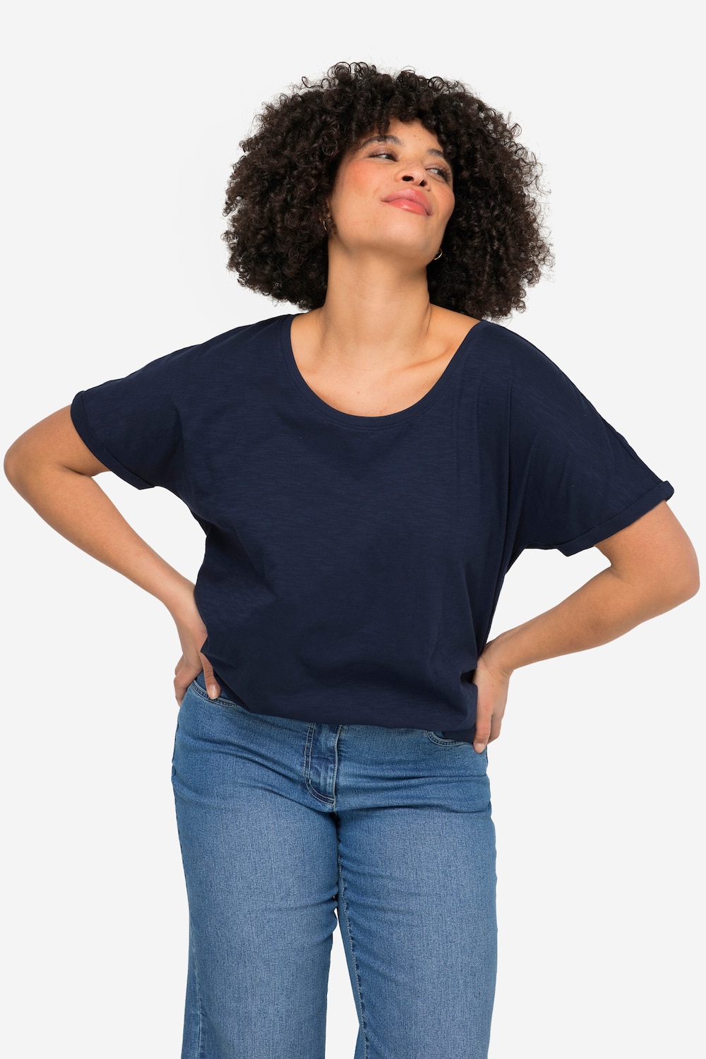 Große Größen T-Shirt, Damen, blau, Größe: 52, Baumwolle, Angel of Style von Angel of Style