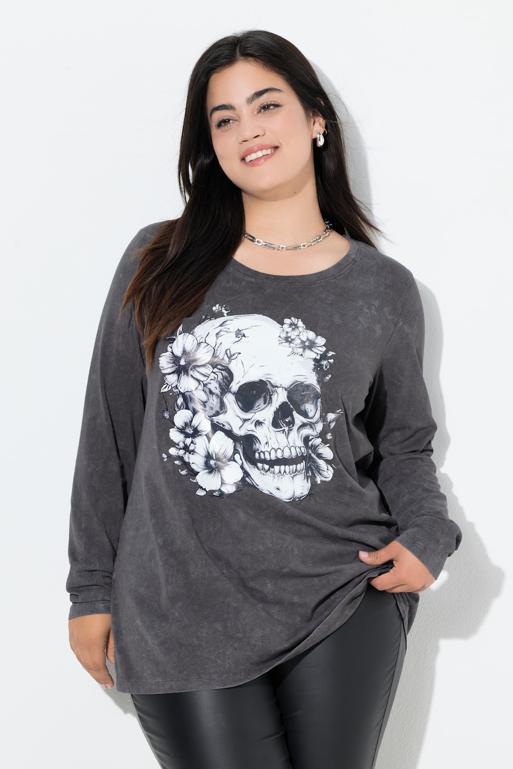 Große Größen T-Shirt, Damen, grau, Größe: 46, Baumwolle, Angel of Style von Angel of Style