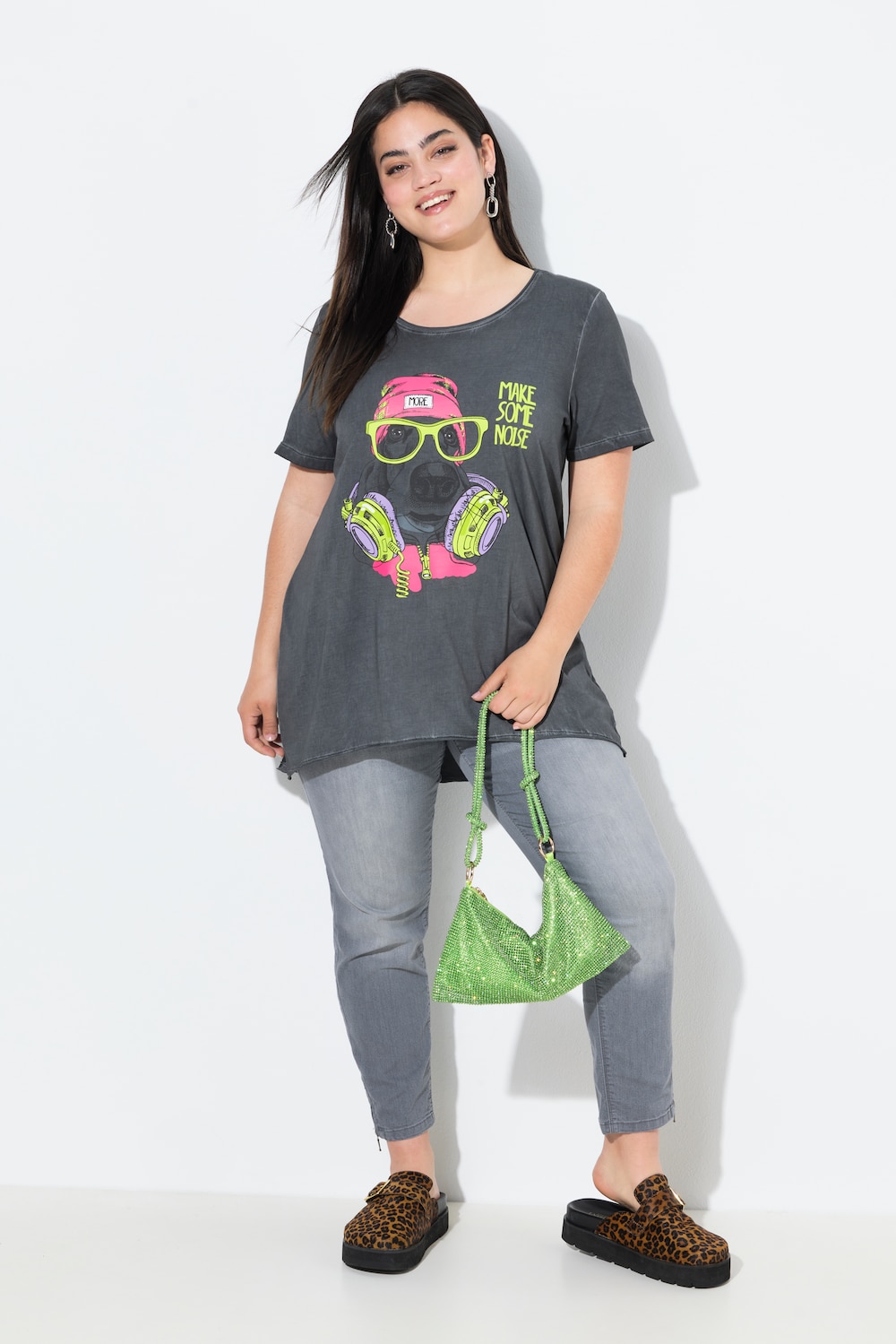 Große Größen T-Shirt, Damen, grau, Größe: 50, Baumwolle, Angel of Style von Angel of Style