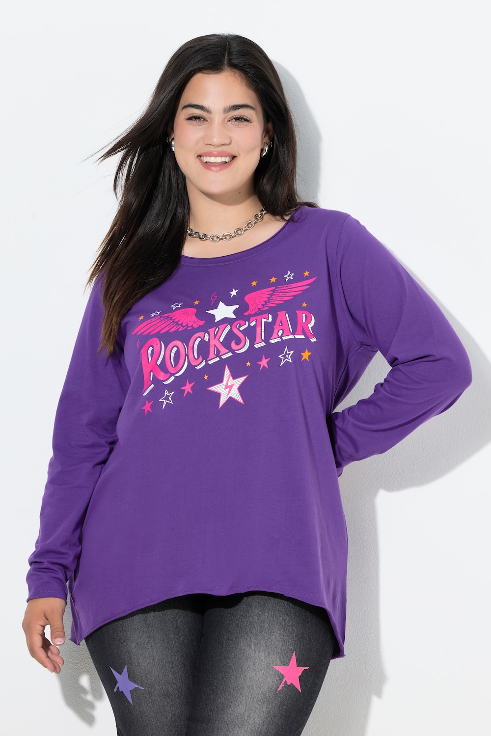 Große Größen T-Shirt, Damen, lila, Größe: 54, Baumwolle, Angel of Style von Angel of Style