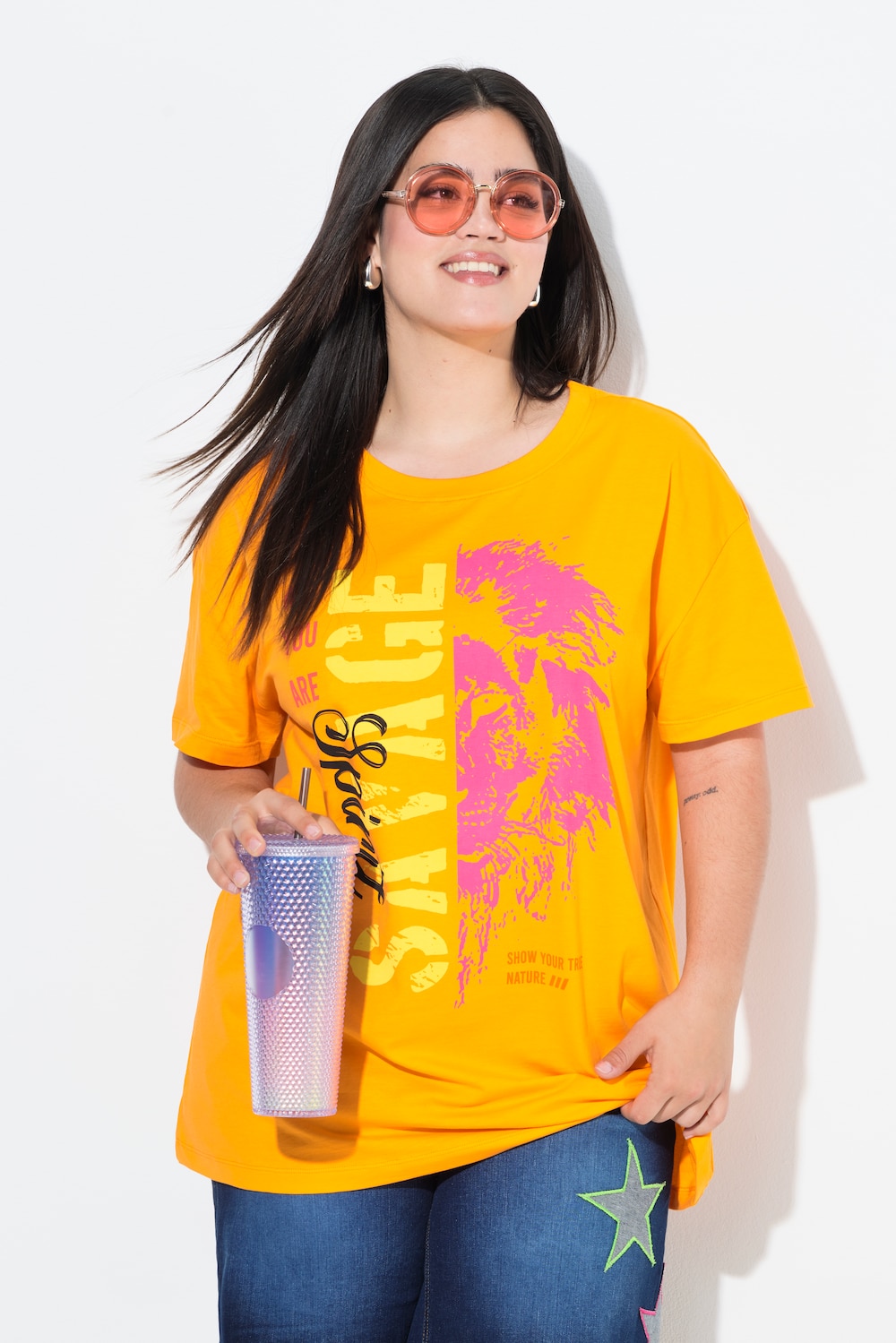 Große Größen T-Shirt, Damen, orange, Größe: 44, Baumwolle, Angel of Style von Angel of Style