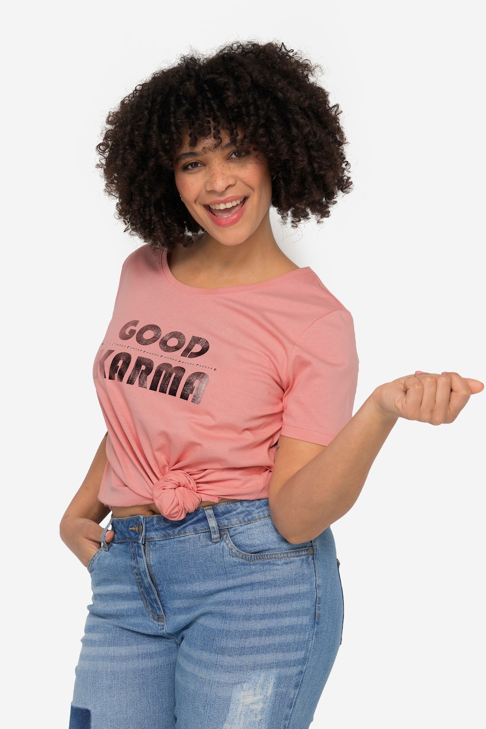 Große Größen T-Shirt, Damen, rosa, Größe: 46, Baumwolle, Angel of Style von Angel of Style