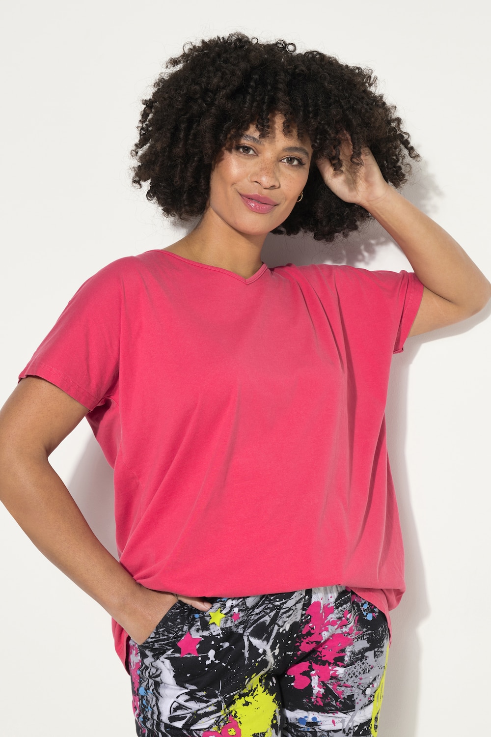 Große Größen T-Shirt, Damen, rosa, Größe: 48, Baumwolle, Angel of Style von Angel of Style