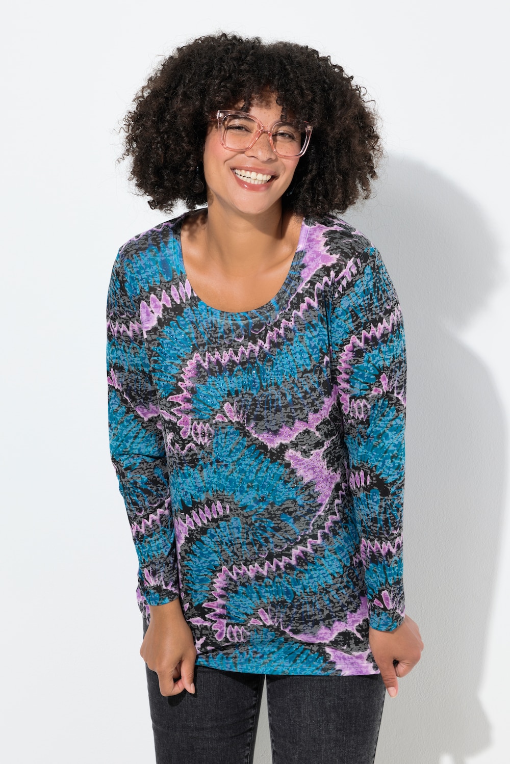 Große Größen T-Shirt, Damen, schwarz, Größe: 46, Polyester/Viskose, Angel of Style von Angel of Style