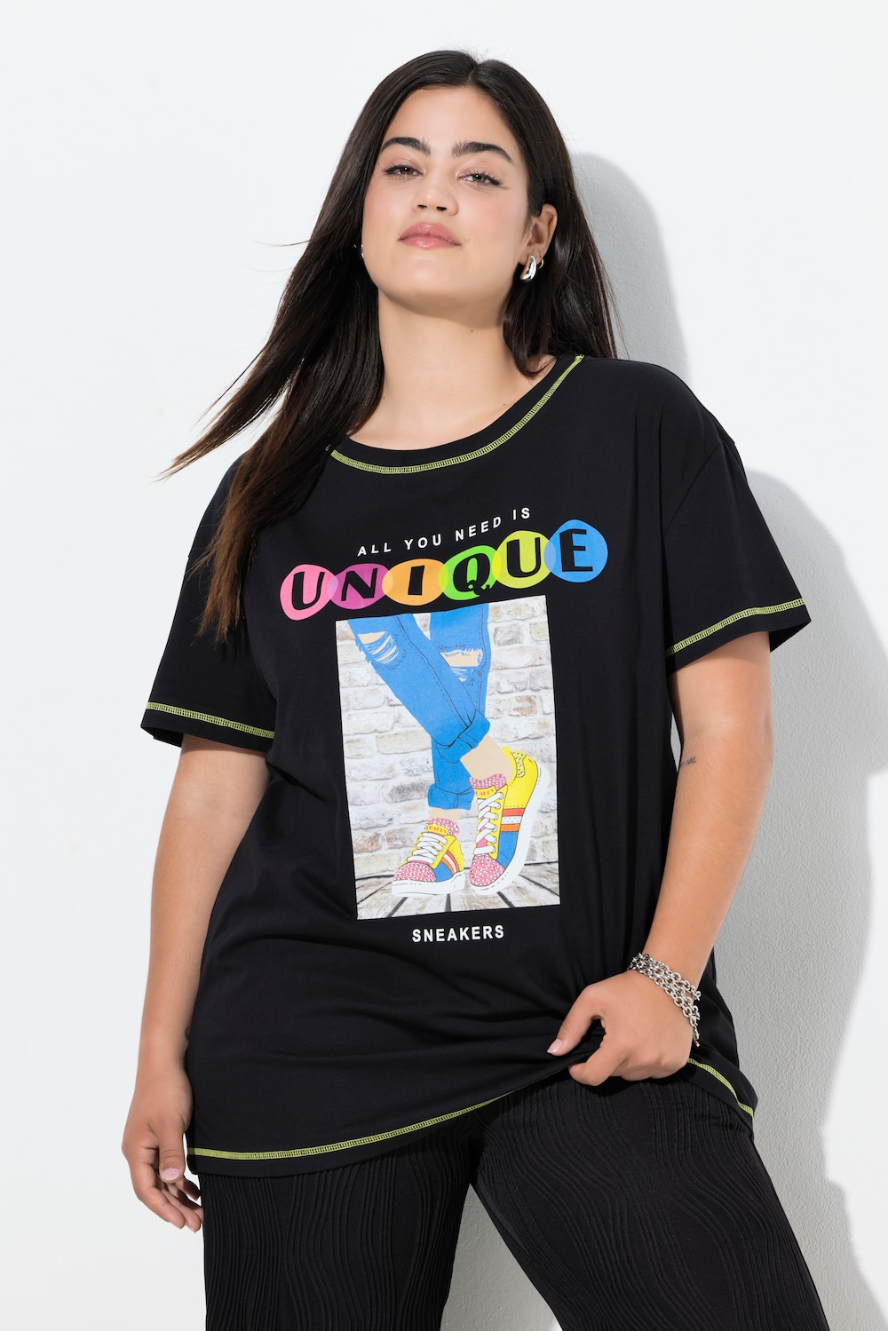 Große Größen T-Shirt, Damen, schwarz, Größe: 54, Baumwolle, Angel of Style von Angel of Style