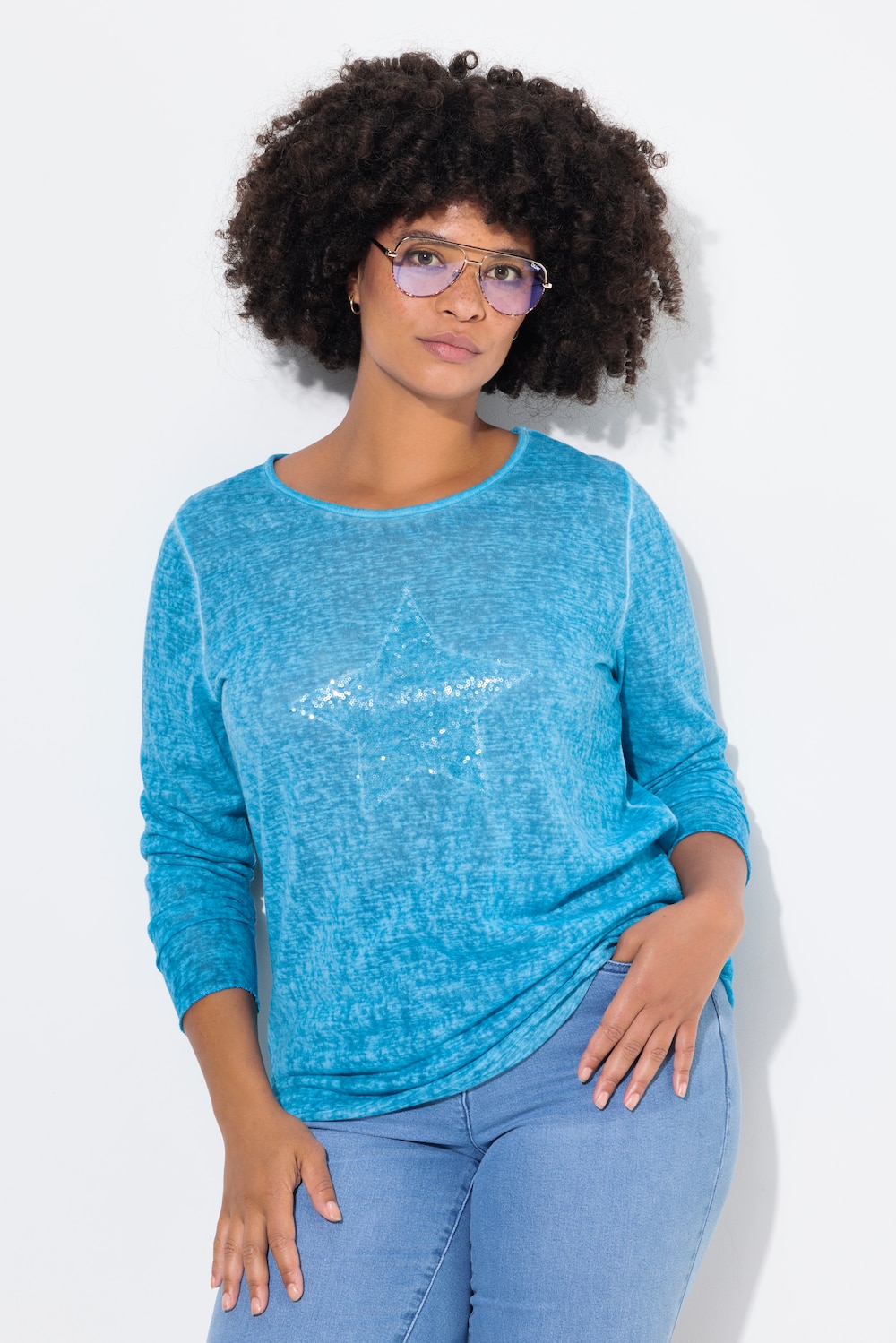 Große Größen T-Shirt, Damen, türkis, Größe: 58, Polyester, Angel of Style von Angel of Style