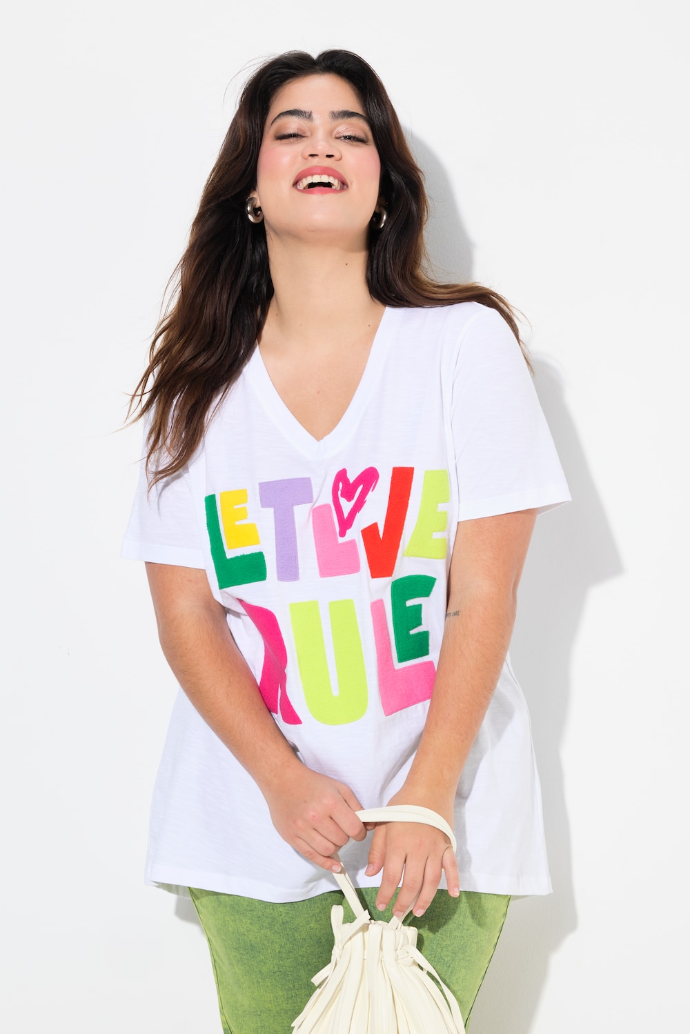 Große Größen T-Shirt, Damen, weiß, Größe: 52, Baumwolle, Angel of Style von Angel of Style