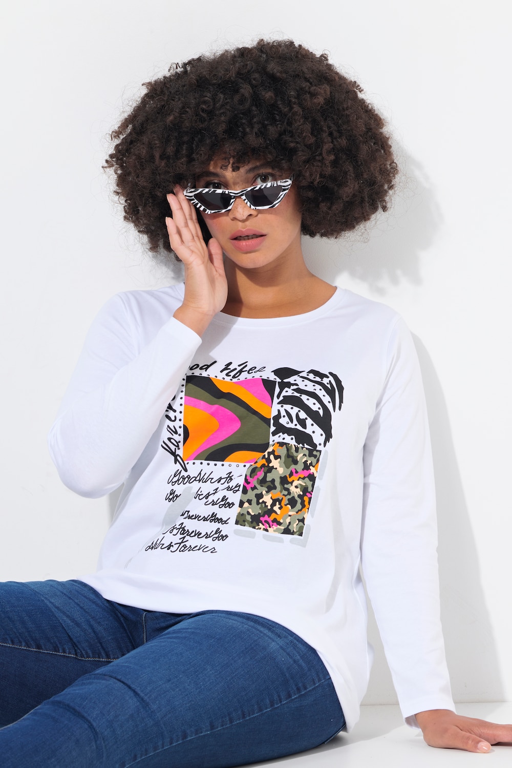 Große Größen T-Shirt, Damen, weiß, Größe: 58, Baumwolle, Angel of Style von Angel of Style