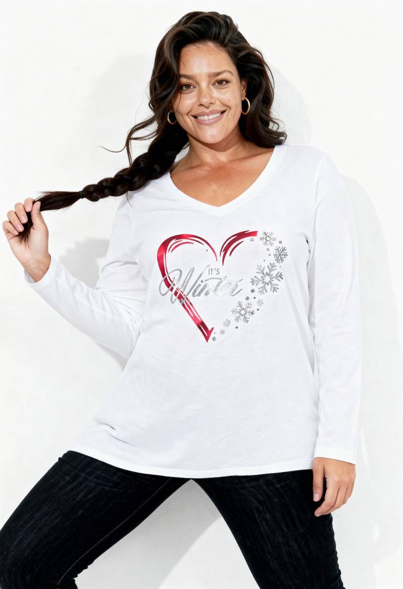 Große Größen T-Shirt, Damen, weiß, Größe: 60, Baumwolle, Angel of Style von Angel of Style