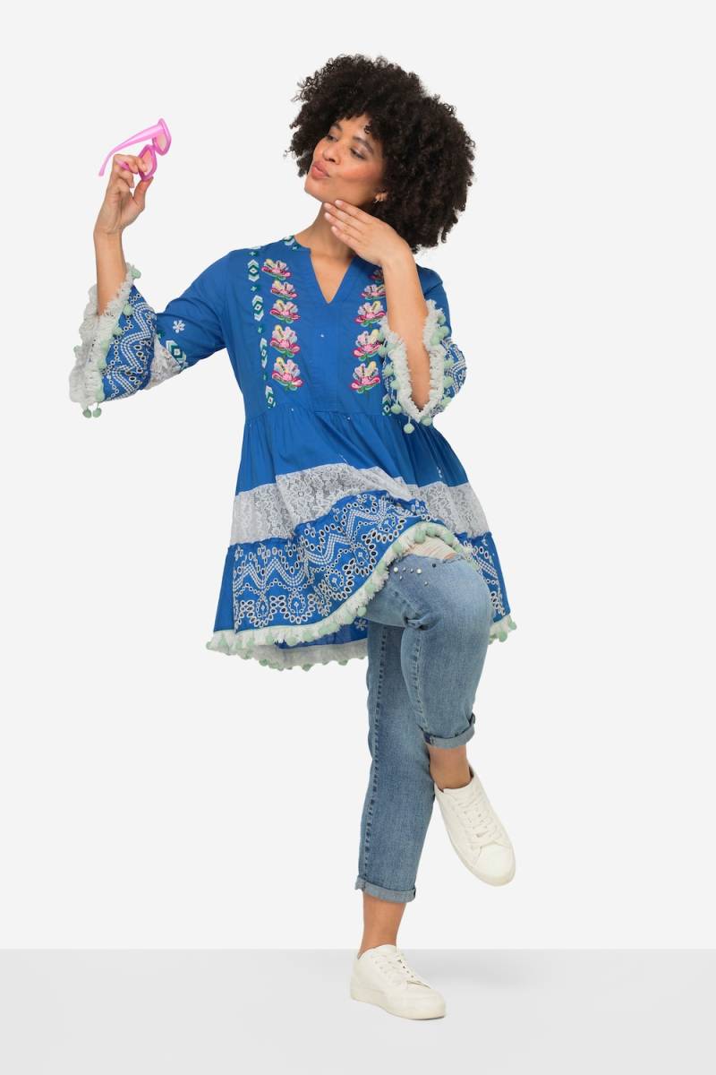 Große Größen Tunika, Damen, blau, Größe: 50, Baumwolle, Angel of Style von Angel of Style