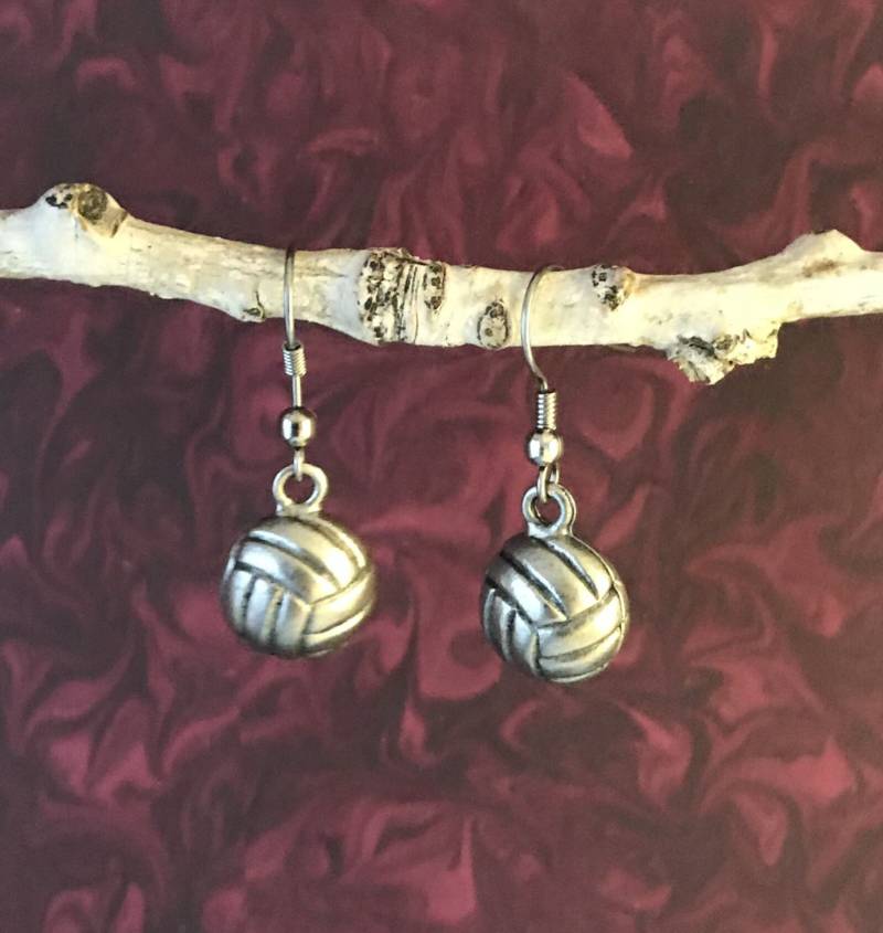 Antike Silbervolleyball-Ohrringe Nickelfreie Beiträge von AngelDesignsByDenise