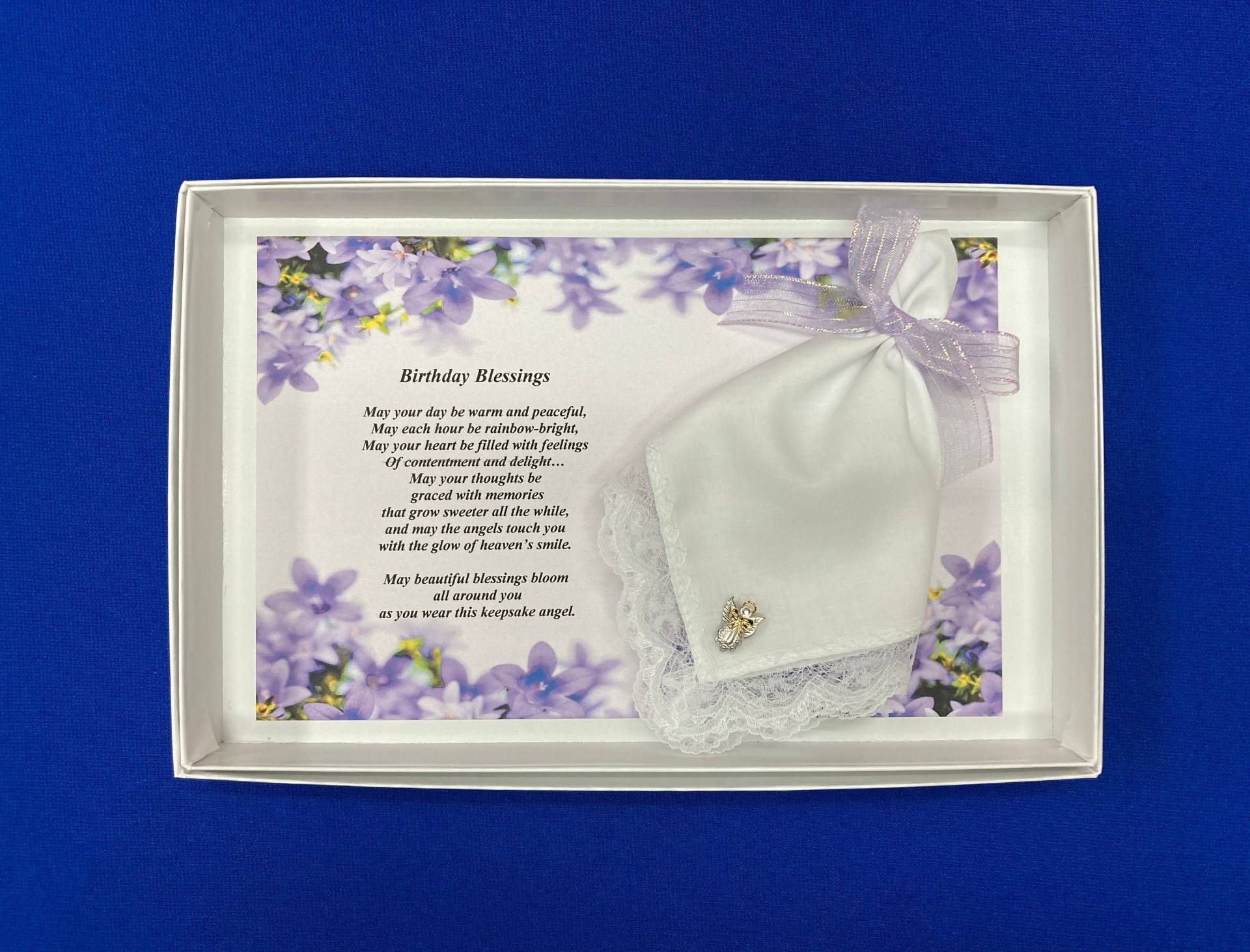 Birthday Blessings Taschentuch & Engel Pin Geschenk Set von AngelDesignsByDenise