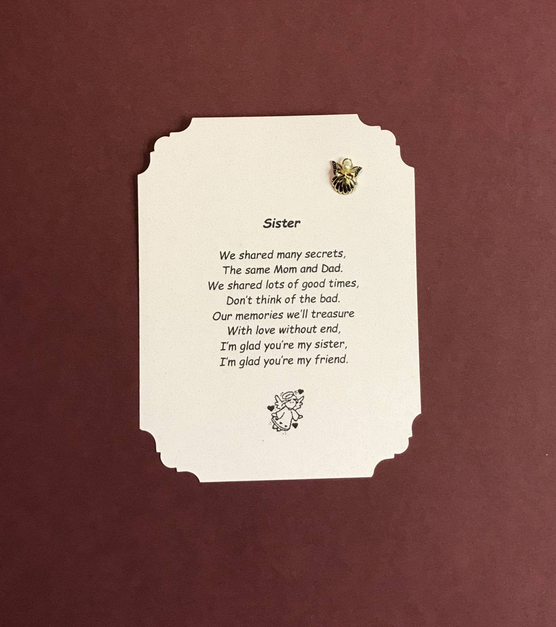 Schwester Gedicht Und Engel Pin Set von AngelDesignsByDenise