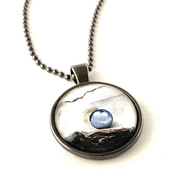 Schlichter Kreis Anhänger - Blaue Perle von AngelKissesDesigns