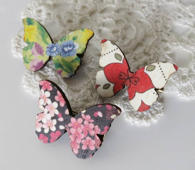 Schmetterling Brosche, Wald Zubehör, Holzbrosche, Insektenbrosche, Schmetterling Schmuck, Pin Brosche 1 Stück, Naturliebhaber Geschenk Zum von AngelPearls