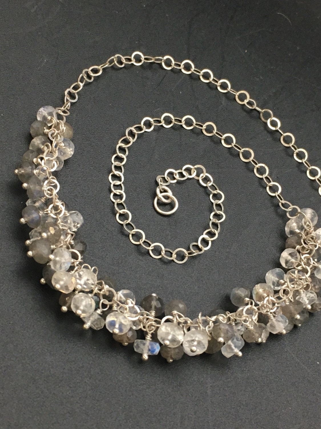 Labradorit Und Regenbogen Mondstein Halskette von AngelWearDesigns2013