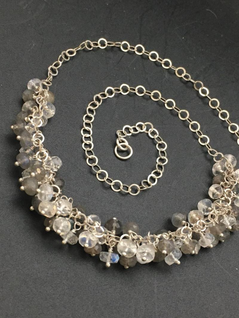 Labradorit Und Regenbogen Mondstein Halskette von AngelWearDesigns2013