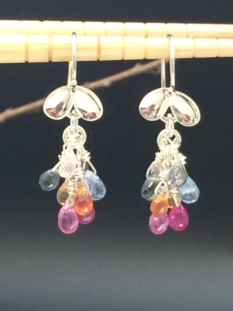 Saphir-Cluster-Ohrringe von AngelWearDesigns2013