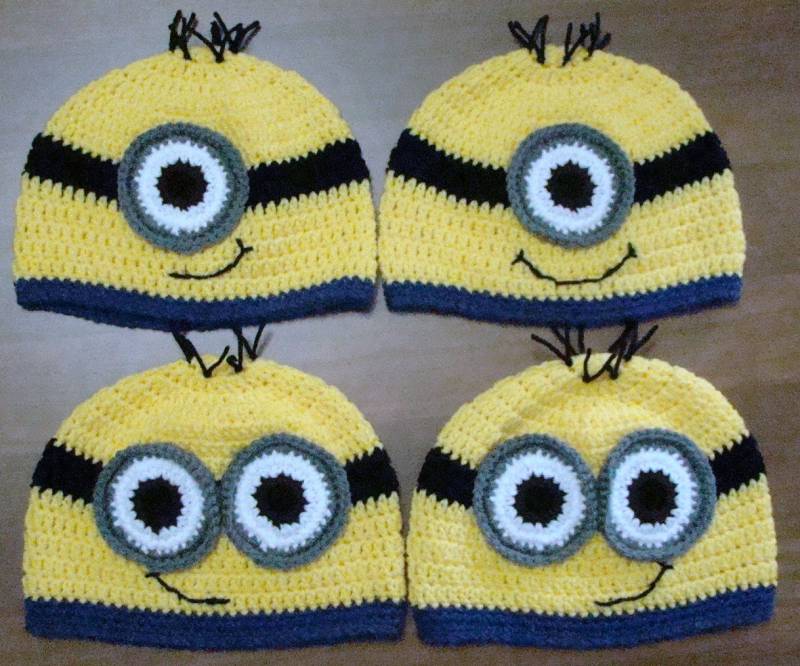 Gehäkelte Minion Hüte - Made To Order/Für Familien Foto Requisite Geschenke Jede Größe Anpassbar Baby Erwachsene Ich Einfach Unverbesserlich Film von AngelaMadeThis