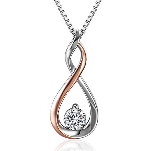 Angelady Halsketten für Frauen mit Infinity Symbol Unendlichkeit in 925 Sterling Silber Anhanger Kette Anhanger mit Zirkonia Diamanten Muttertag Geburtstag Geschenk Muttertagsgeschenk von Angelady