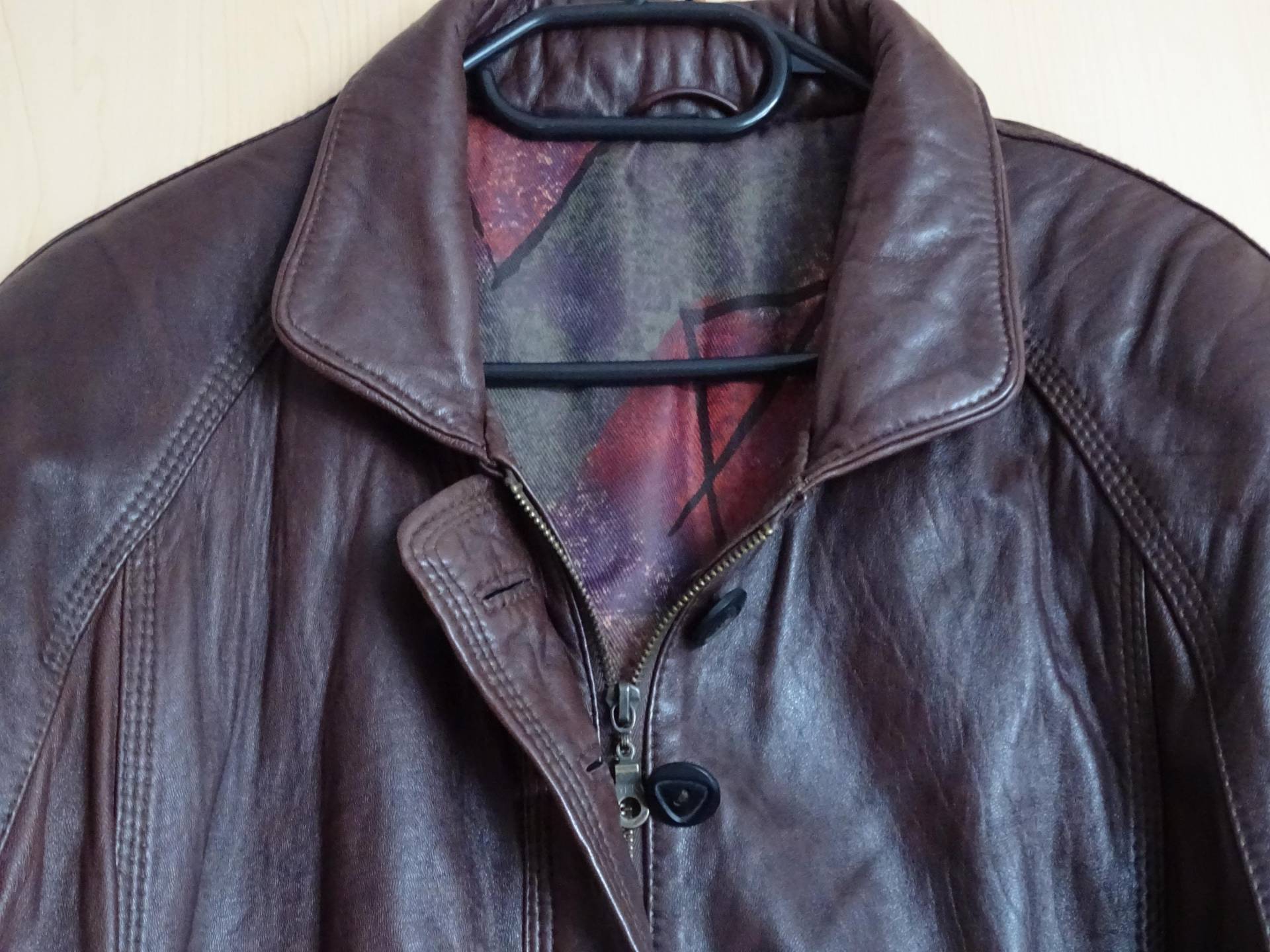 Vintage Damen Lederjacke Dunkelbraun Größe 46 von AngelasAllerlei