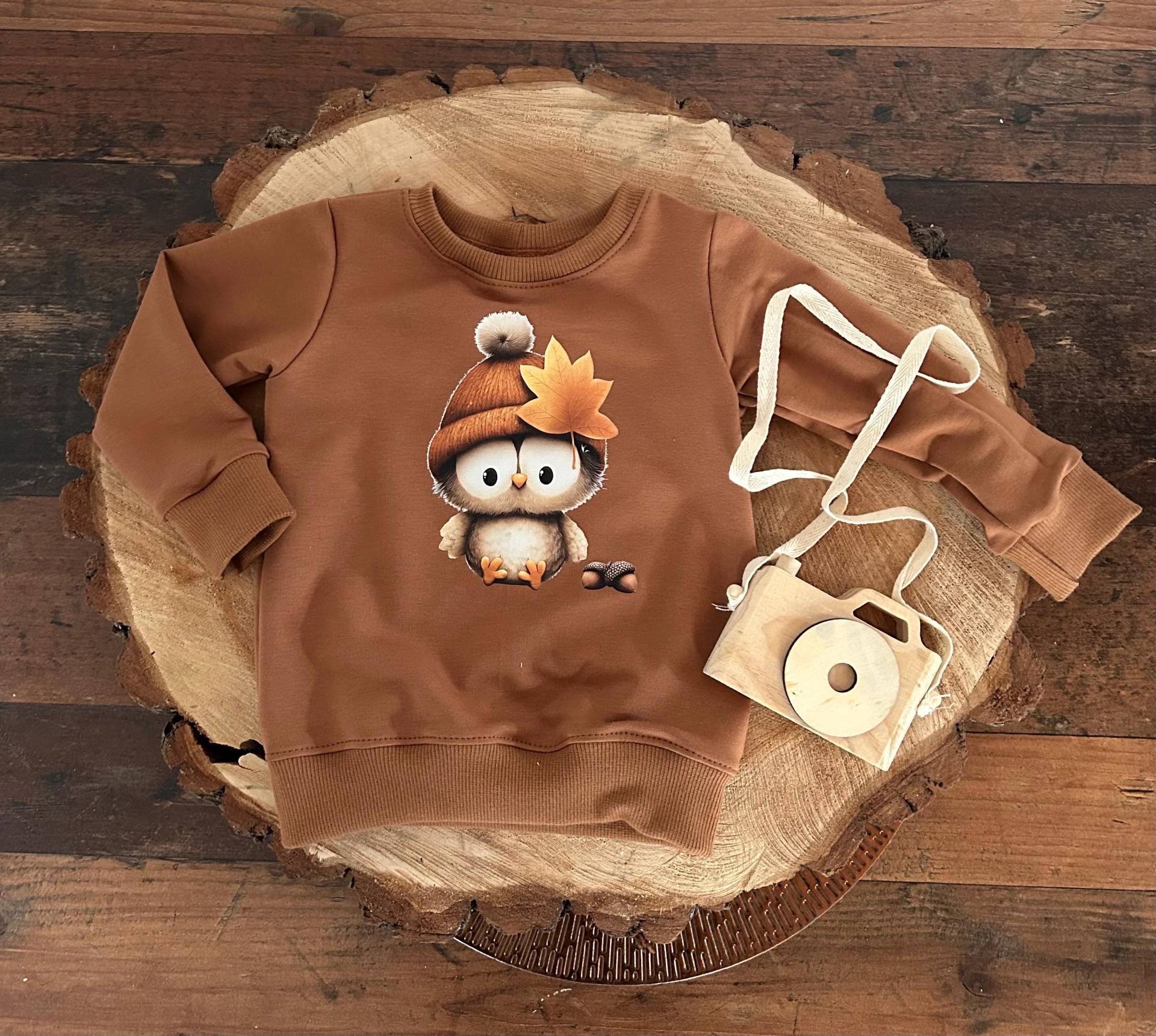 Baby Sweater Sofortkauf Lio Herbsteule Zauberwald Kollektion Groesse 80 Braun Pullover Unisex Herbst Winter Outfit Fuer Kinder von AngeleHandmadeShop