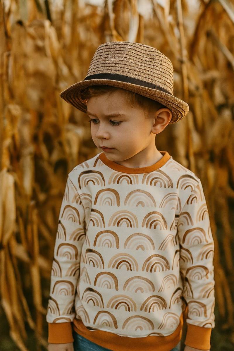 Gr.116 Sweater Neutral Pullover Junge Mädchen Regenbogen Braun Herbst Sofortkauf/Angele Handmade von AngeleHandmadeShop