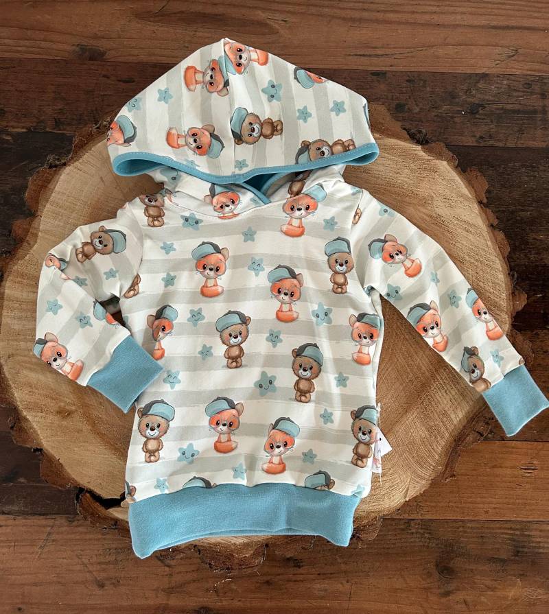 Gr.80 Hoodie/ Kapuzenpullover/Waldtiere /Junge/ Fuchs/Teddy Sofortkauf Angele Handmade Gr.80 Hoodie/ Kapuzenpullover/Waldtiere /Junge/ Fuchs/Teddy Sofortkauf Angele Handmade von AngeleHandmadeShop