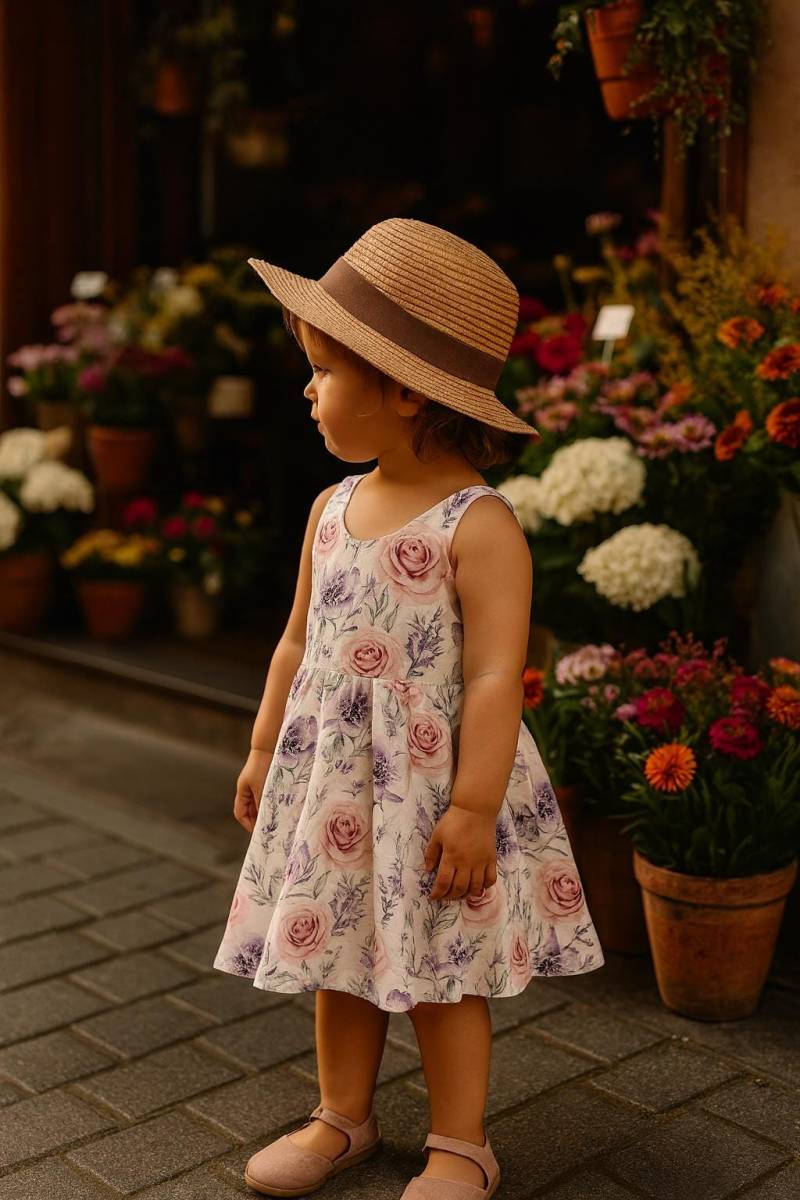 Gr.98 Sommerkleid Mädchen Kinder Blumen Rückenfrei Sofortkauf Angele Handmade von AngeleHandmadeShop