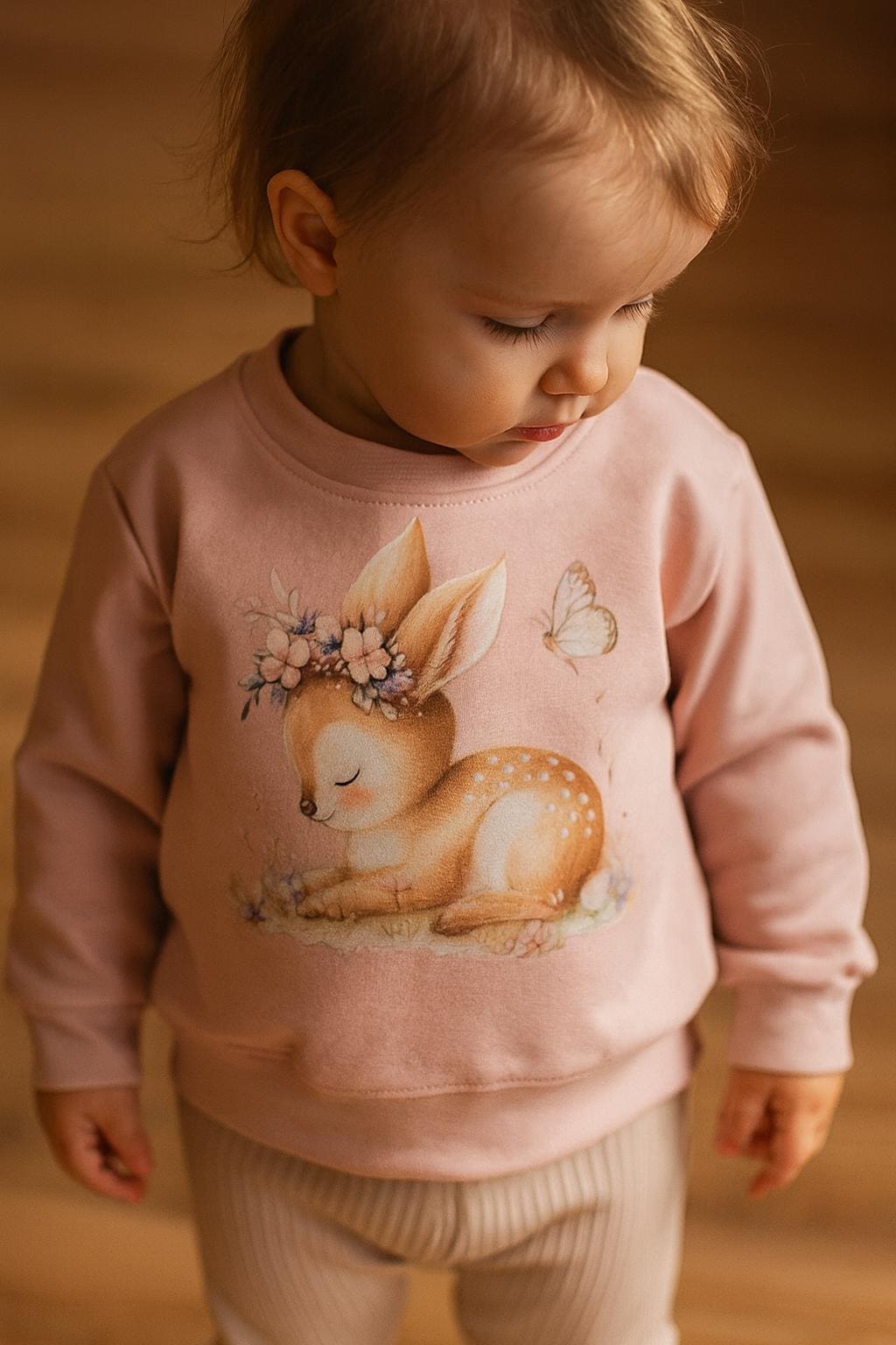 Zauberwald Sweater Mädchen 50-116 | Puderrosa Pullover Geschenk Geburt & Weihnachten French Terry Angèle Handmade von AngeleHandmadeShop