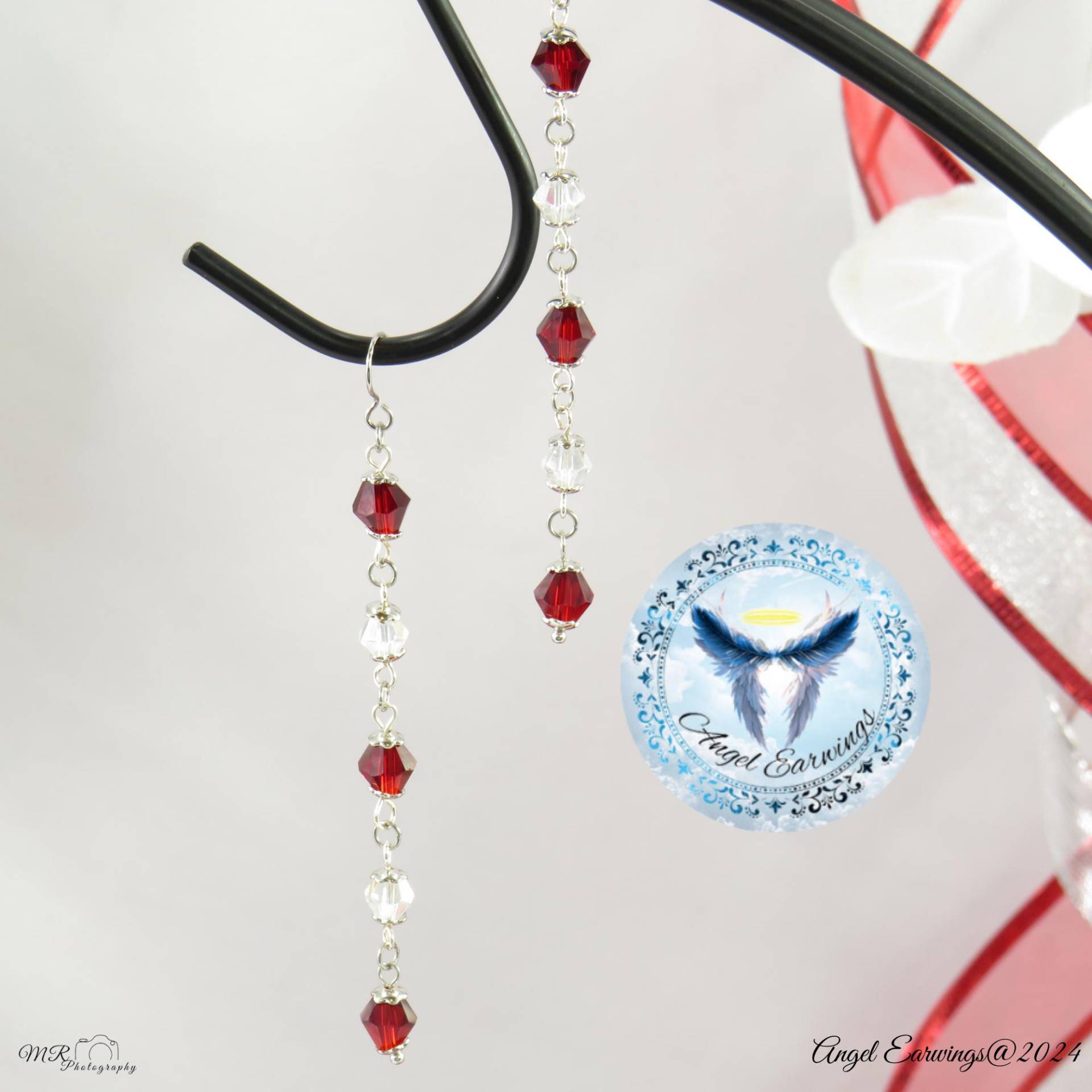 Kiss Me - Perlenohrringe Glasperlen Versilbert Hypoallergen von Angelearwings