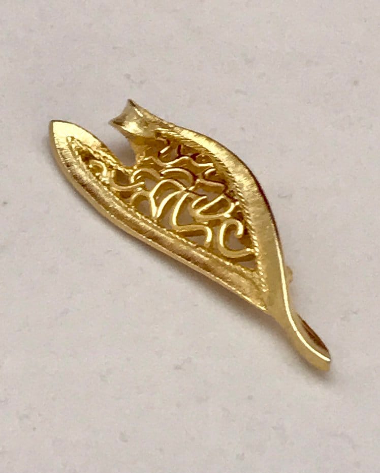 Filigrane Blatt Brosche - Roma Vintage Pin von AngelicBeaders