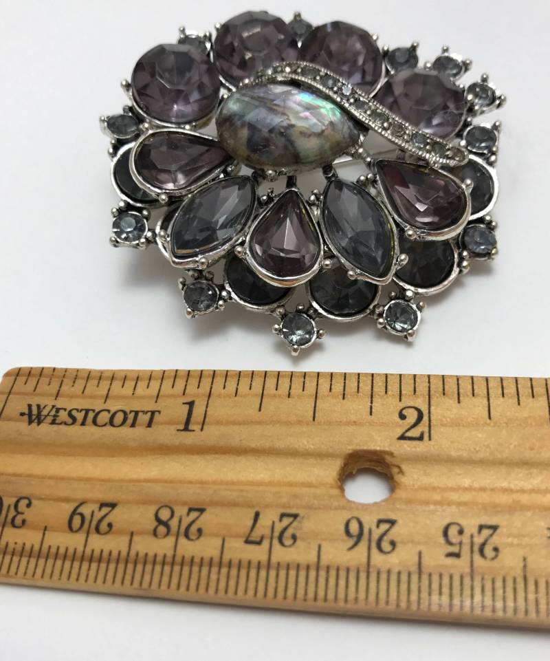 Vintage Strass Markasit Brosche Graue Chaton Geschliffene Steine, Schmuck Der 1950Er Jahre von AngelicBeaders