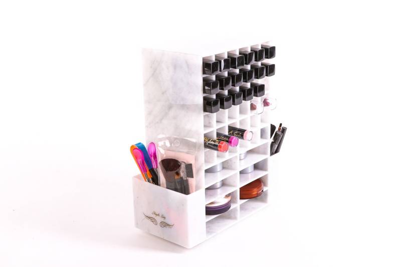 Rotierender Lippenstift-Organizer Aus Weißem Und Grauem Marmorimitat Rotierender Lippenstift-Organizer Aus Weißem Und Grauem Marmorimitat von AngelicSagDesigns