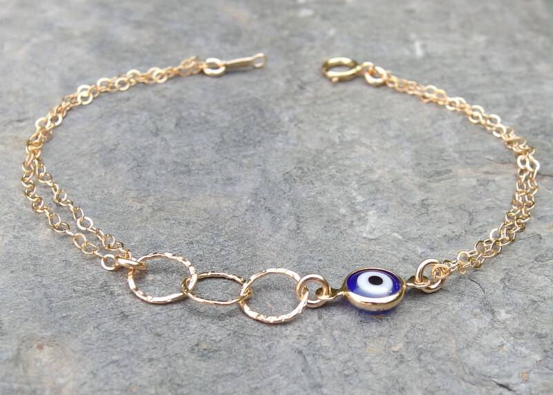 Evil Eye Armband Gold Auge Armband, Blau Schutz Ewigkeit von AngelicSpark