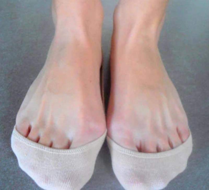 Beige Baumwollmischung Ferse Socken Low-Cut-Cut Peep Toe Füßchen von AngelinaAccessories