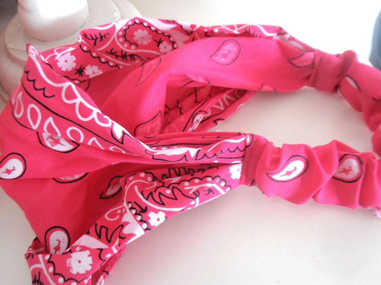 Bandana Haarband, Fuchsia Baumwolle Stretch Wrap, Kopfschmuck von AngelinaAccessories