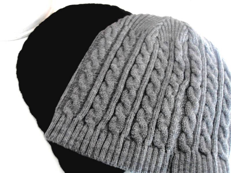 Graue Twisted Ribbed Strickmütze Warme Winter Matrosenmütze von AngelinaAccessories