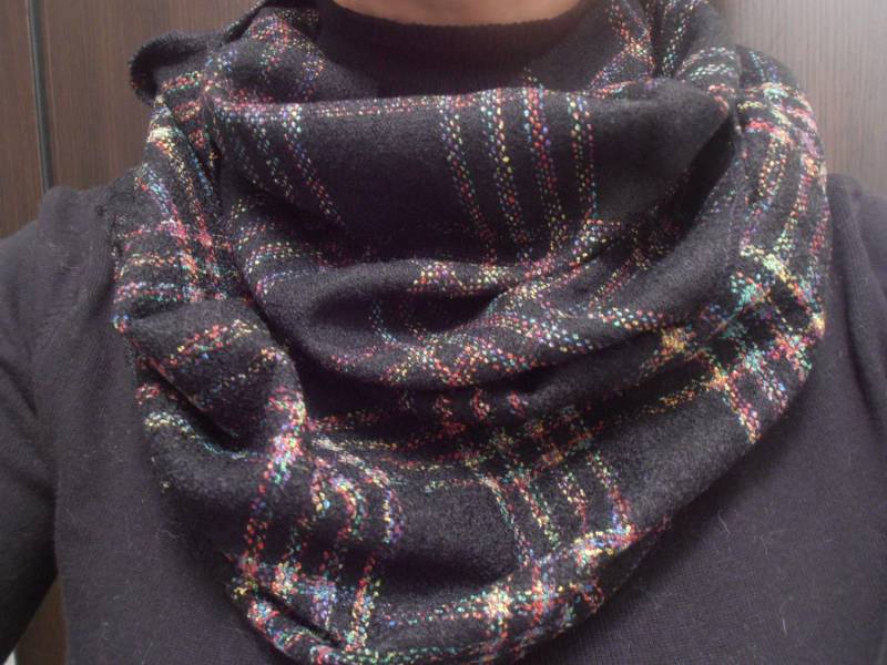 Tweed Tartan Loop Schal Gestrickter Loop-Schal Aus Wollmischung von AngelinaAccessories