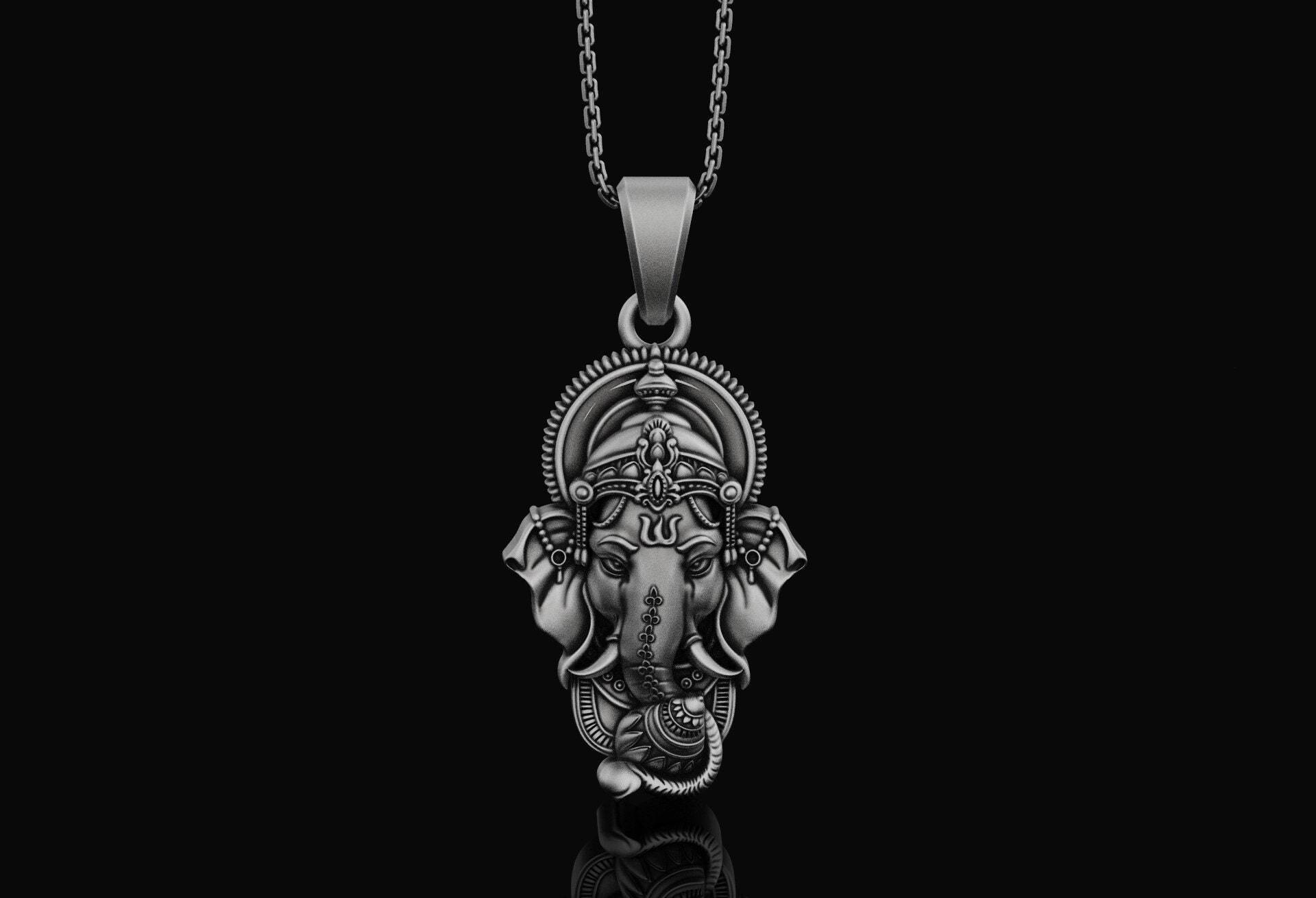 Ganesha Anhänger, Silber Hinduismus, Spiritueller Schmuck, Überwindung Von Hindernissen, Gottheit, Heiliges Geschenk, Meditation Accessoire von AngeliosJewelry