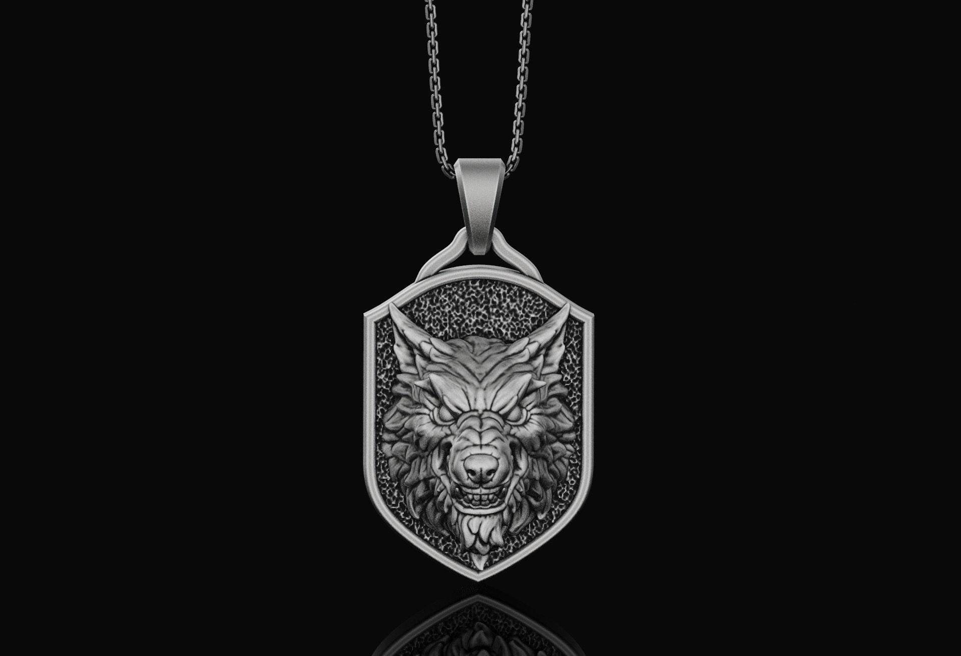 Halskette Für Männer Personalisierte Sterling Silber Wolf Kopf Anhänger Herren Schmuck Geist Tier Geschenk Ihn Charme Zubehör von AngeliosJewelry