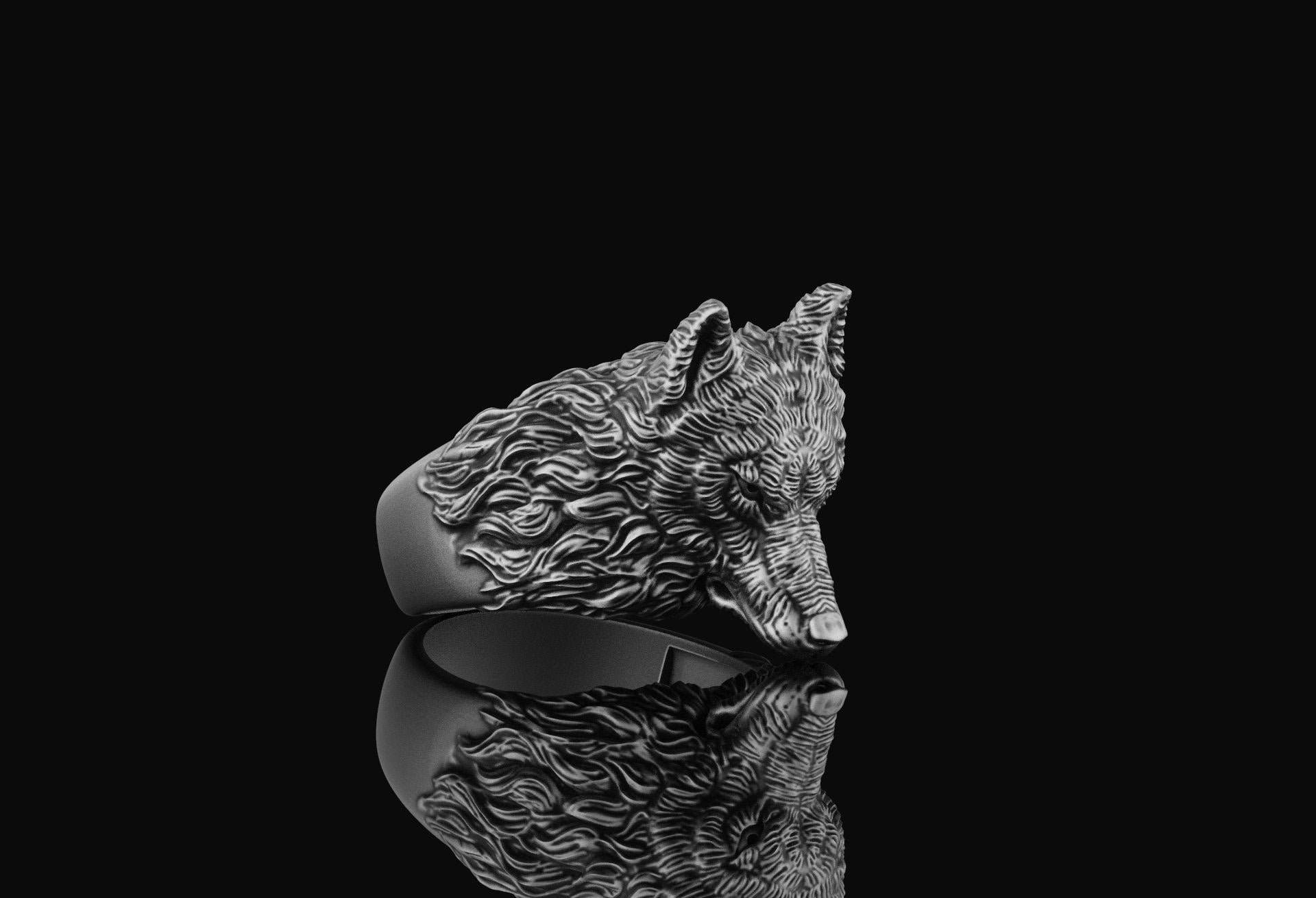 Herren & Damen Silber Alpha Wolf Ring Unisex Tier Schmuck Geburtstag Geschenke Für Sie, Ihn Womans Vergoldet Accessoire von AngeliosJewelry