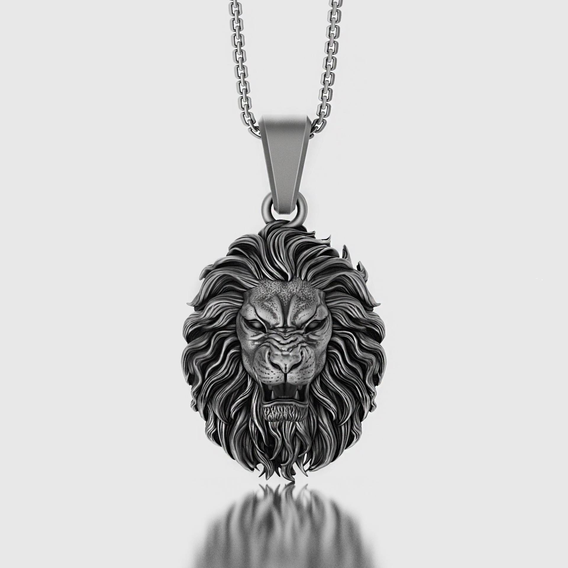 Oxidierte Silber Löwe König Charm Anhänger Personalisierte Leo Geschenk Herren Schmuck Tier Halskette Weihnachtsgeschenk Für Ihn, Erinnerungsgeschenk von AngeliosJewelry