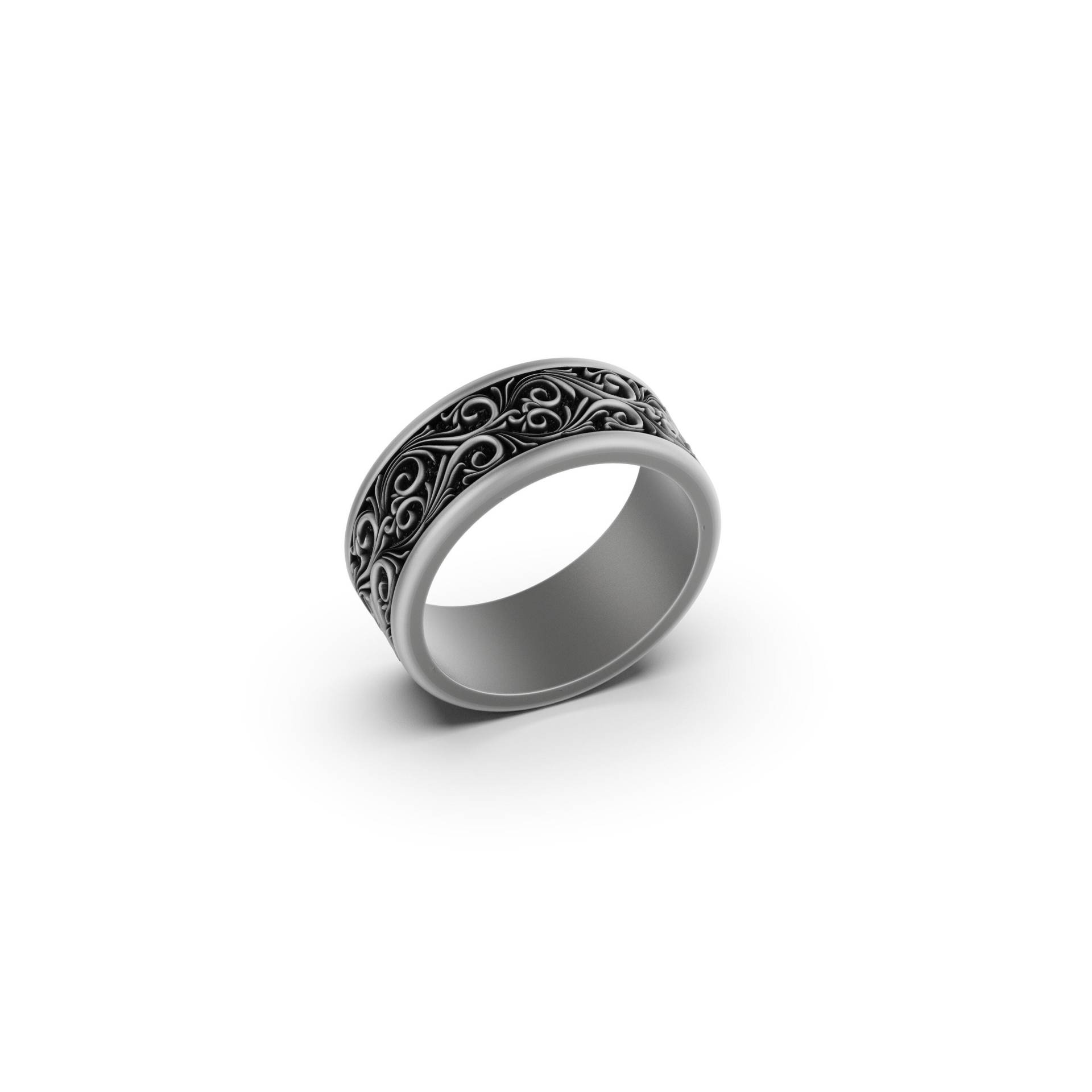 Silber Blätter Bandring, Paar Ring, Damen Und Herren Hochzeit Verlobungsring Männer Schmuck Geschenke Freund Jahrestag von AngeliosJewelry