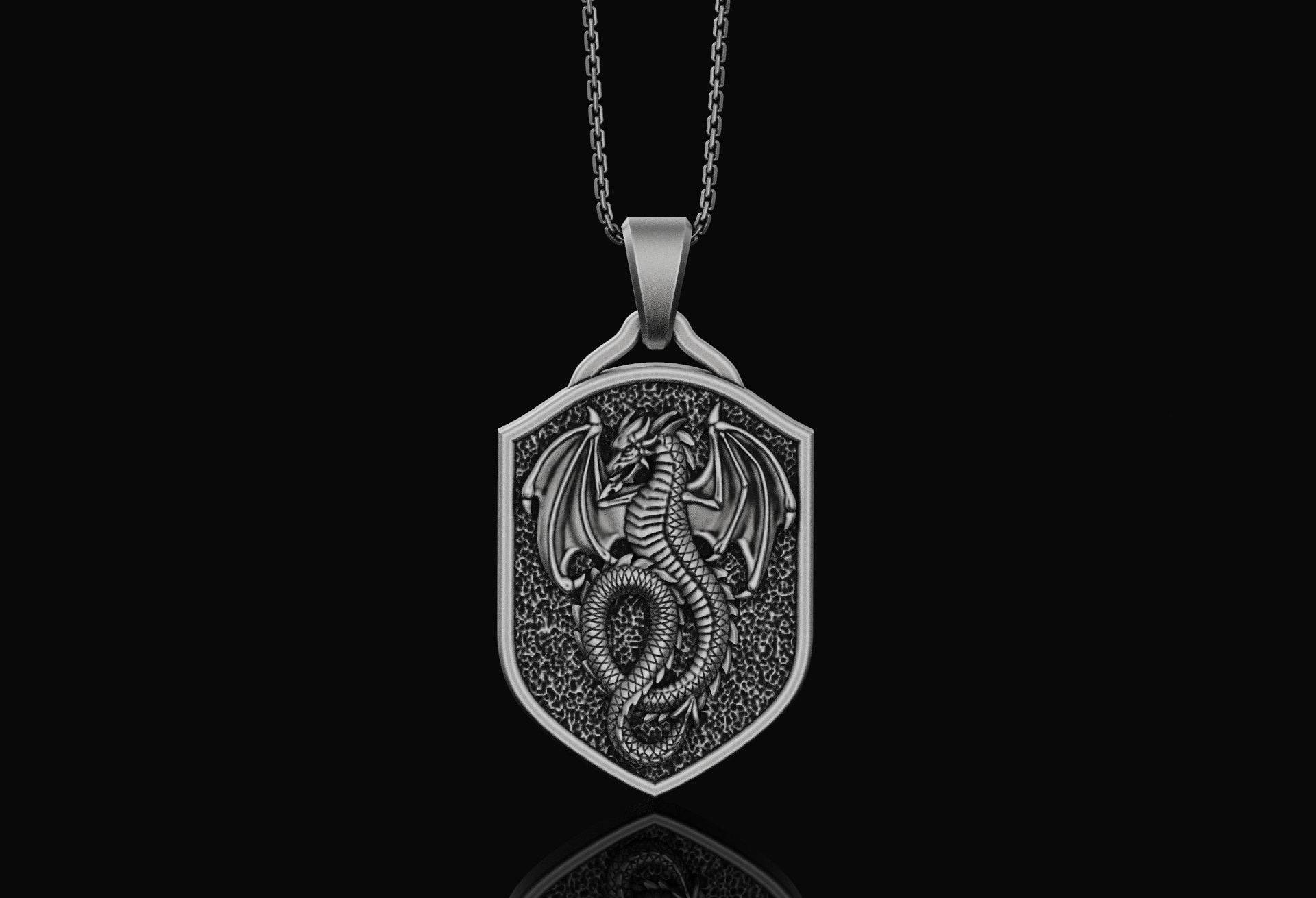 Silber Drache Anhänger, Schmuck Drachen Anhänger Für Männer, Geschenk Ihn, Männer von AngeliosJewelry