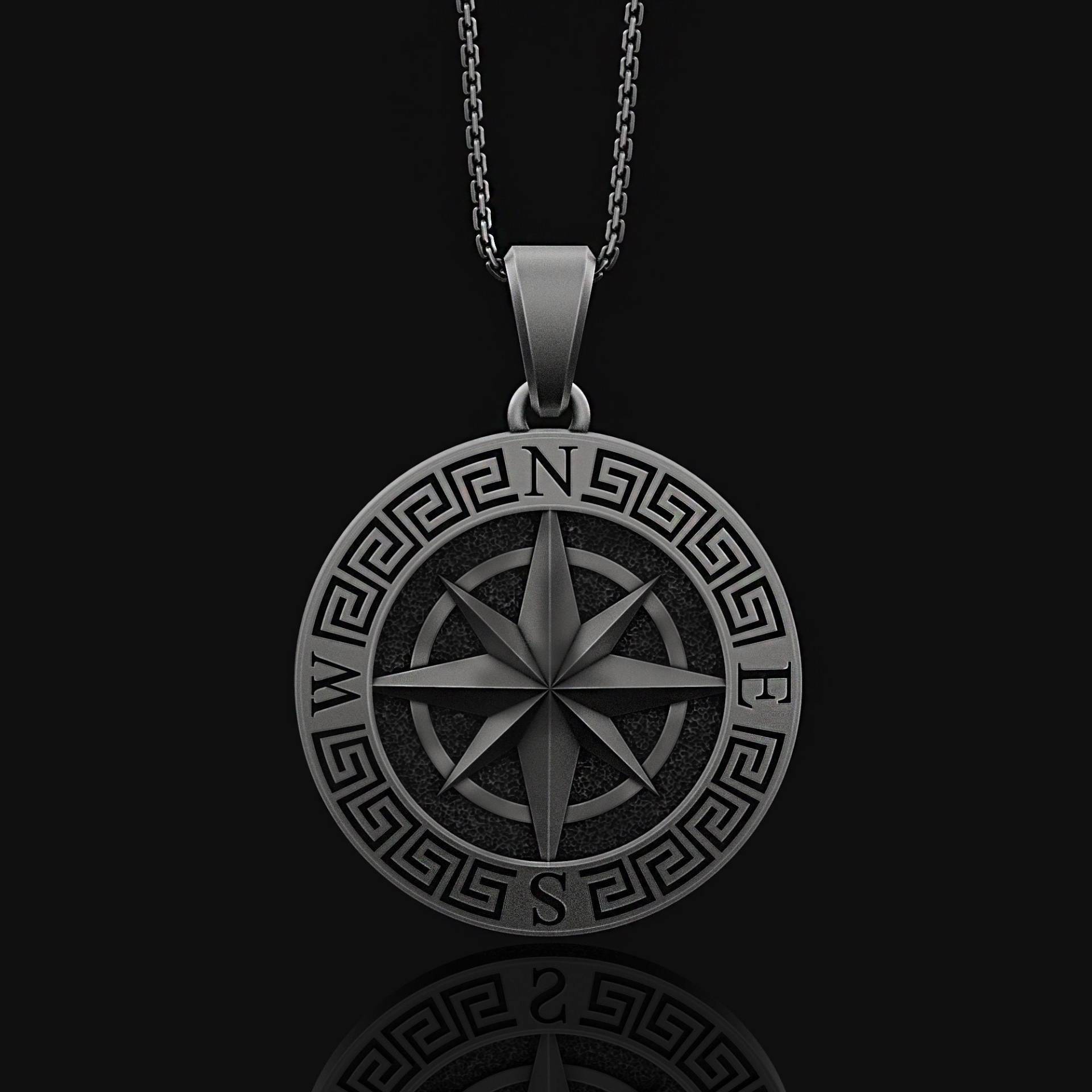 Silber Kompass Anhänger, Bester Freund Halskette, Erste Geschenke Für Ihn, Halskette Männer, Schmuck, Abschlussgeschenk von AngeliosJewelry