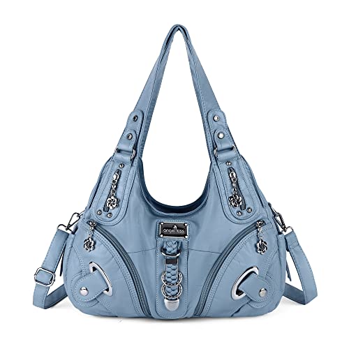 Angelkiss Hobo Geldbörsen und Handtaschen für Frauen Satchel Handtasche Frauen Geldbörsen Große tägliche Schultertaschen, 8901 Himmelblau von Angel Kiss