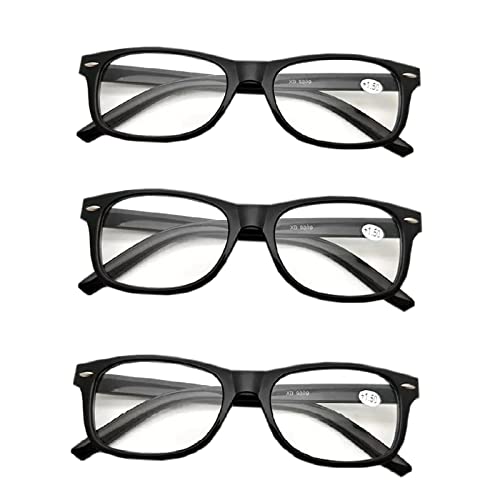 Angelkiss Unisex Presbyopische Gläser, 3 Pack Lesebrille Schwarz, 1.5 Dioptrien von Angelkiss